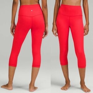 Lululemon Align High Rise Buttery Soft Crop 21" Athletic Leggings in Love Red 2